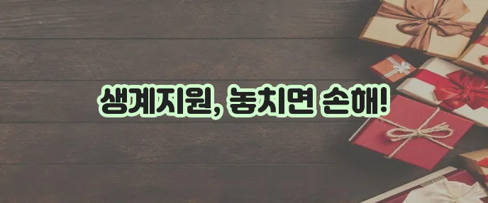 긴급생계지원금 소액 대출과 지원금 정보를 꼭 확인하세요