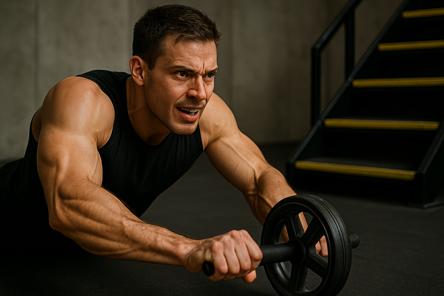 AB 슬라이드 운동하는 남성