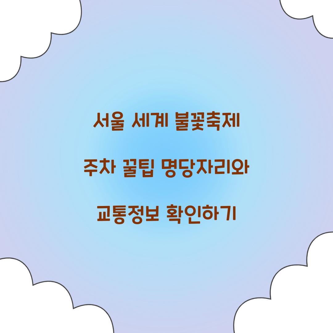 서울 세계 불꽃축제 주차