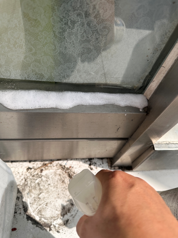 실리콘에 약품 도포