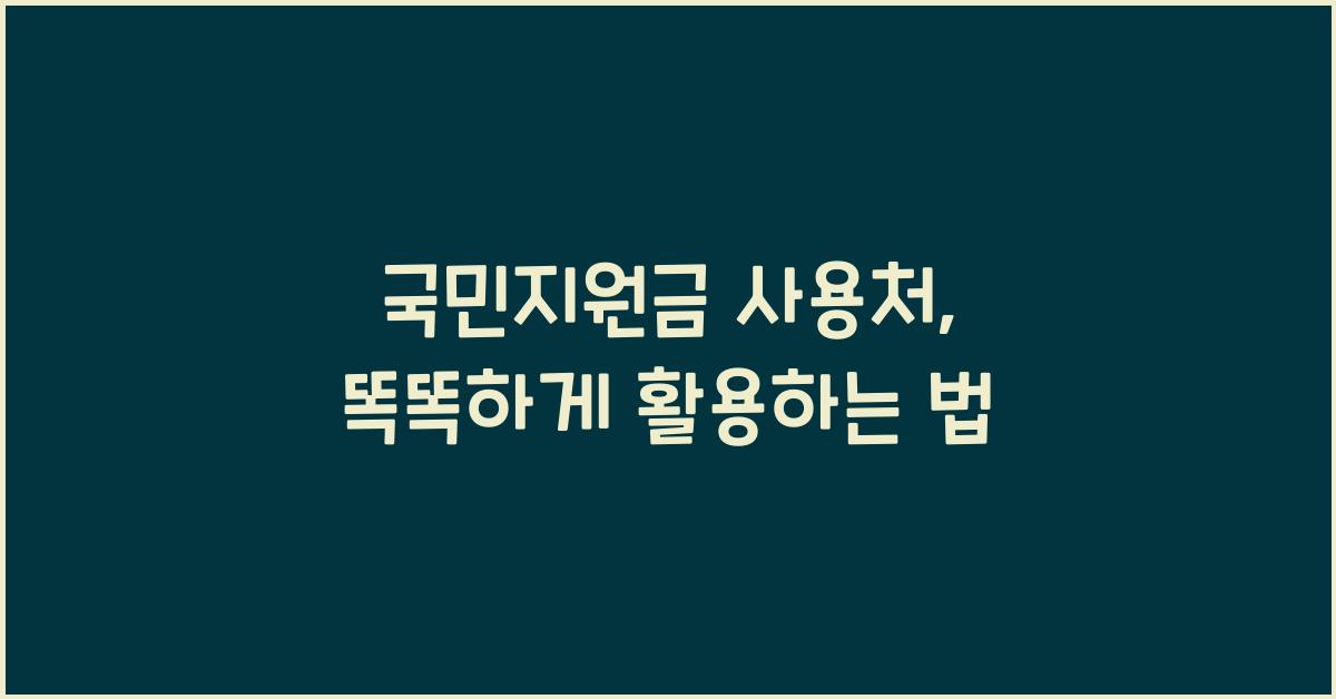 국민지원금 사용처
