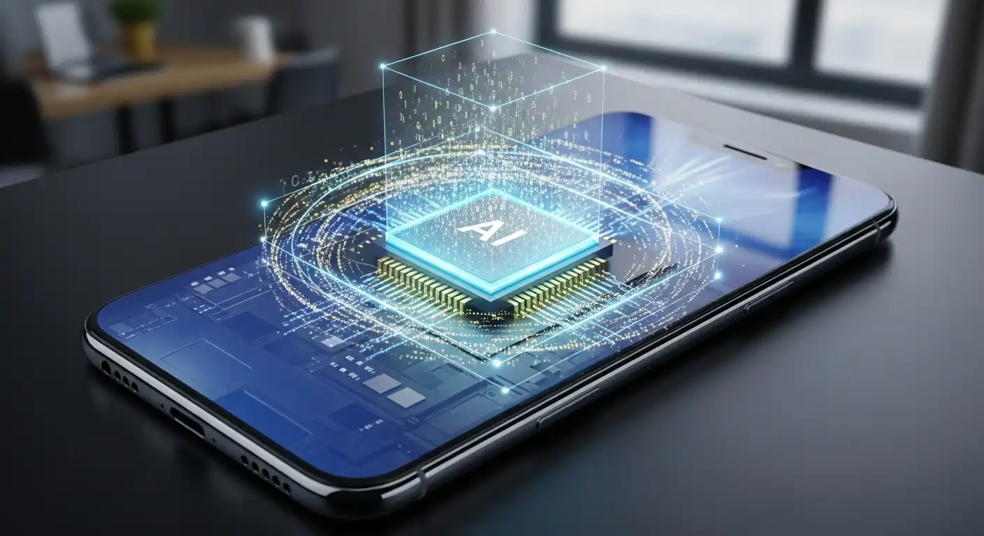 <img src="on_device_ai_transforming_smartphone_into_supercomputer.webp" alt="스마트폰 내부에서 AI 칩이 작동하며 사용자 맞춤형 기능과 데이터 보호막이 펼쳐지는 장면을 표현한 이미지 입니다">