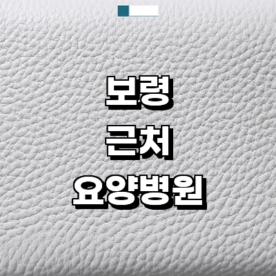 보령시 요양병원