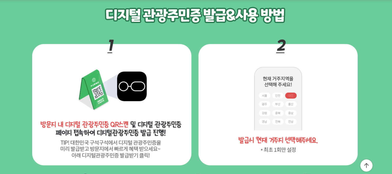 디지털 관광주민증 사용방법