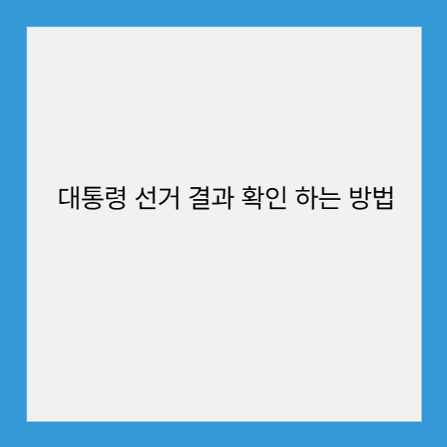 대통령 선거 결과