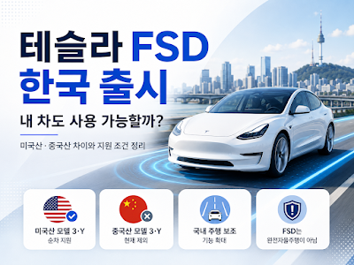 테슬라 FSD 한국 출시와 미국산&middot;중국산 모델3&middot;모델Y 지원 조건을 정리한 대표 이미지