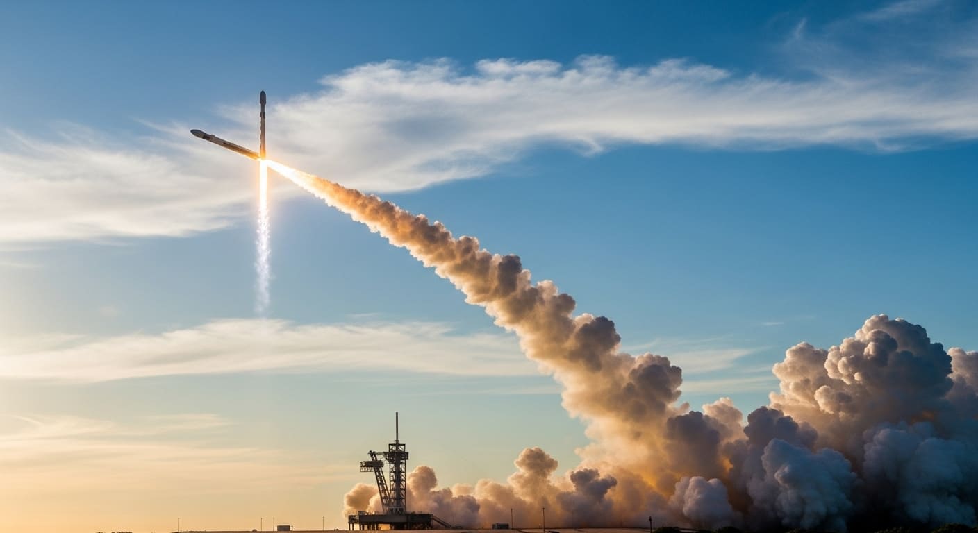 스페이스X 관련주를 보여주는 로켓 발사 장면