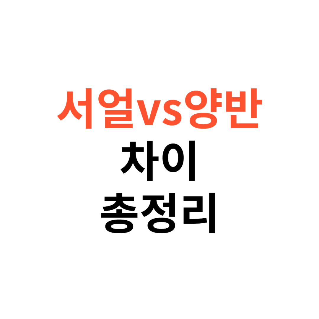 서얼과 양반의 차이