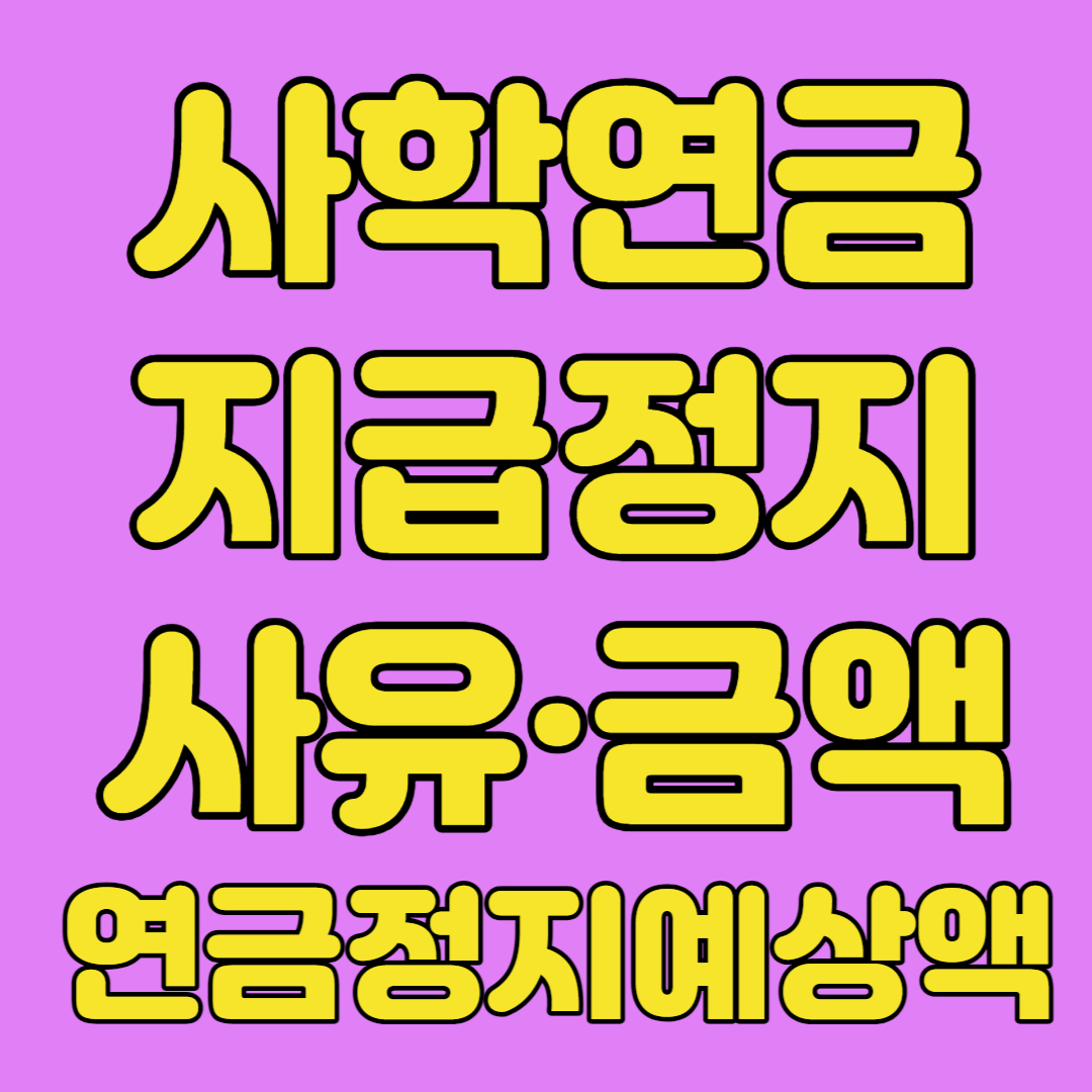 사학연금지급정지 사유 금액