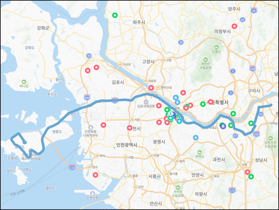 6300번 전체 이동경로(클릭 시 네이버지도 이동 가능)