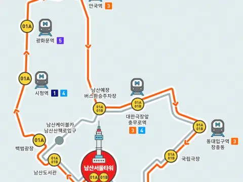 남산케이블카-단풍명소-남산타워가는법