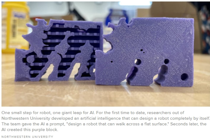노스웨스턴 대 인공지능, 단 몇초만에 로봇 만들어 VIDEO: Artificial intelligence creates a robot from scratch in seconds at Northwestern University