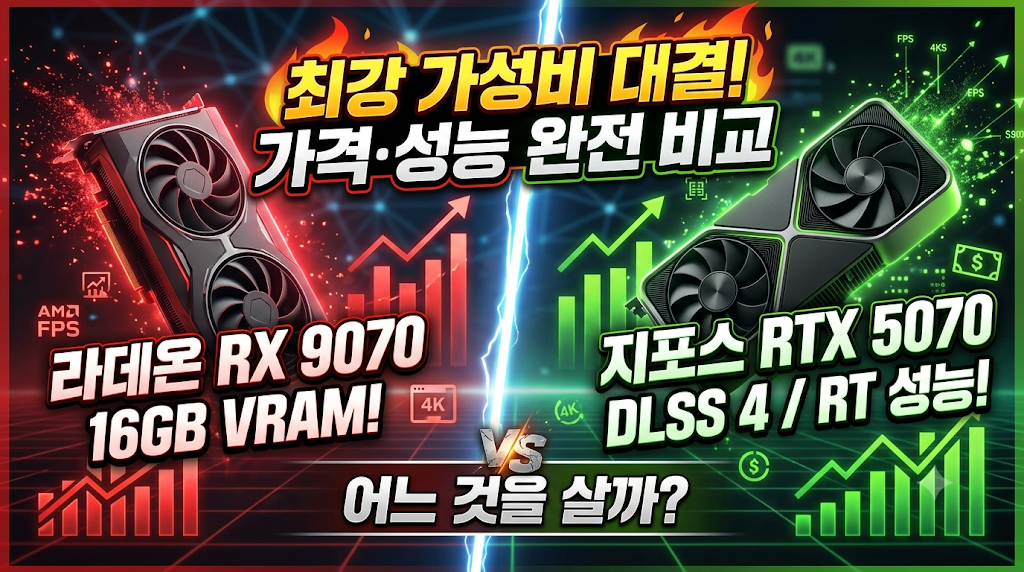 라데온 RX 9070 VS 지포스 RTX 5070 최강 가성비 대결