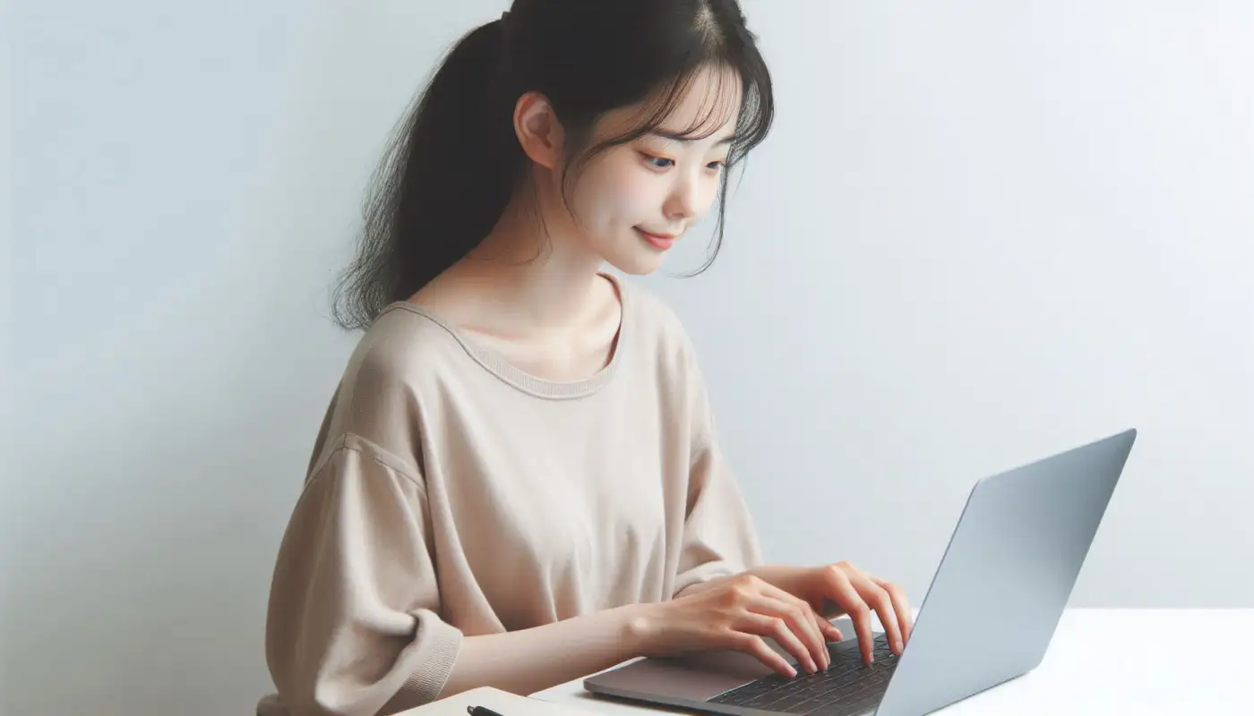 코인베이스-한국인-가입방법을-알아보는-여성의-모습