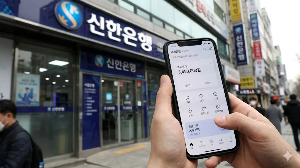 스마트폰 뱅킹 앱 화면이나 시중 은행 간판 등 금융 관련 사진