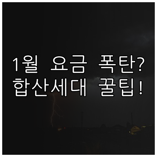 아파트 관리비 합산 세대 1월 전기요..