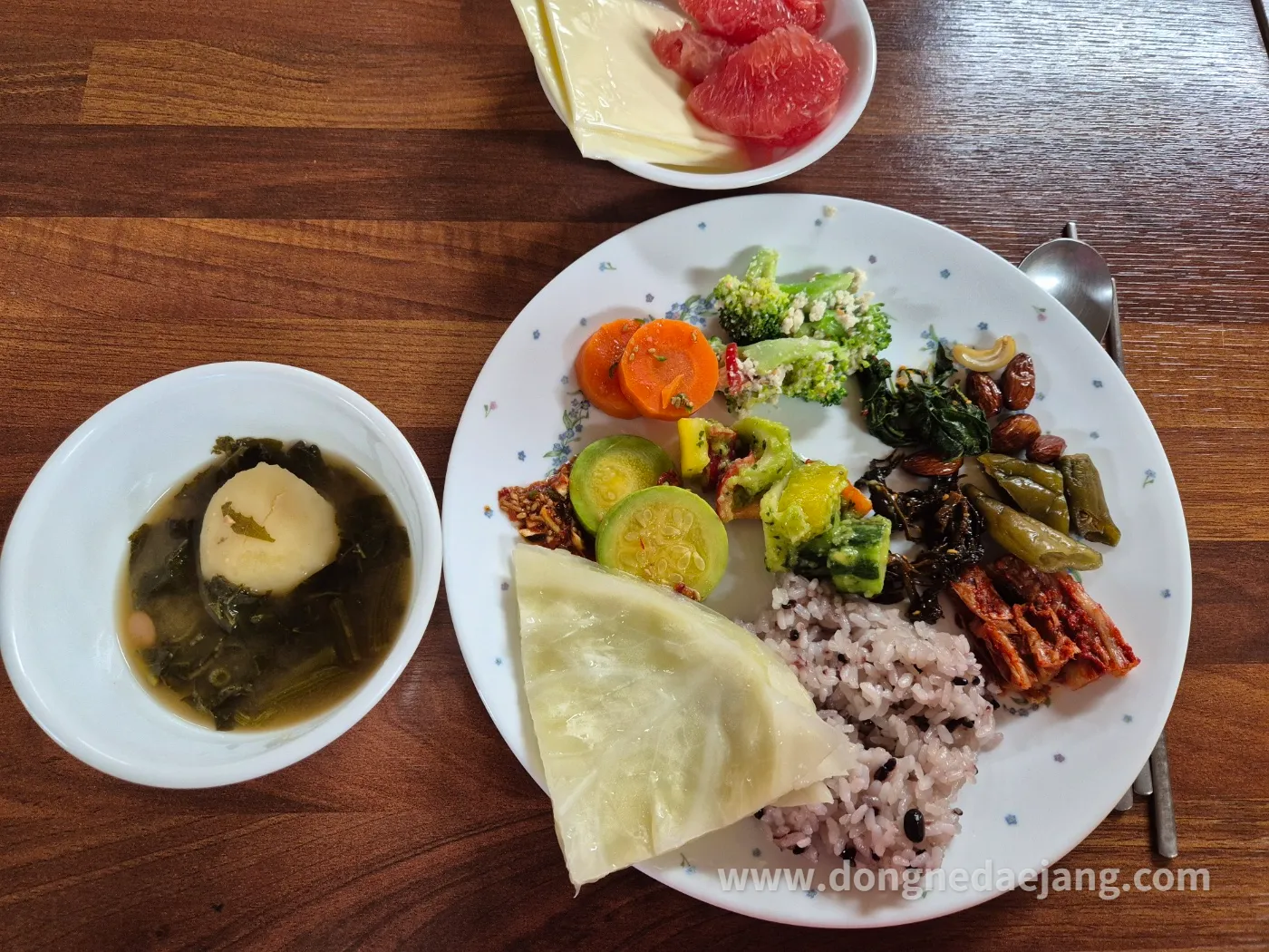 산청 대원사 템플스테이의 건강하고 정갈한 2일차 아침 식사