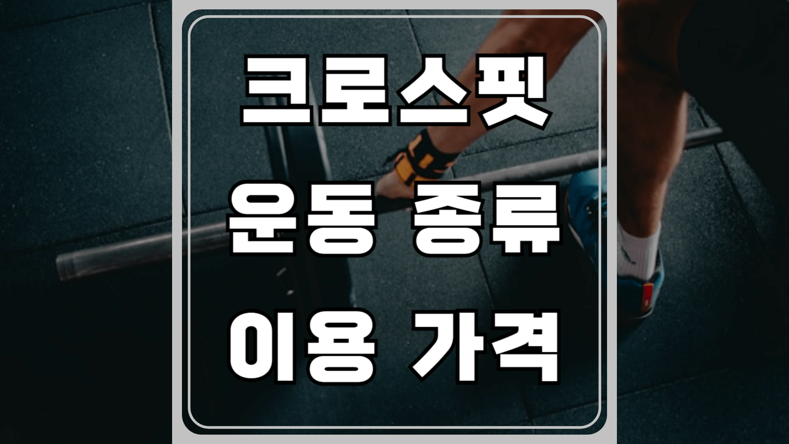 크로스핏 운동 종류와 가격