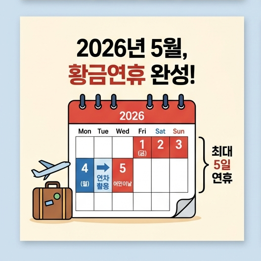 2026년 5월 연휴 구성 (황금연휴 가능)