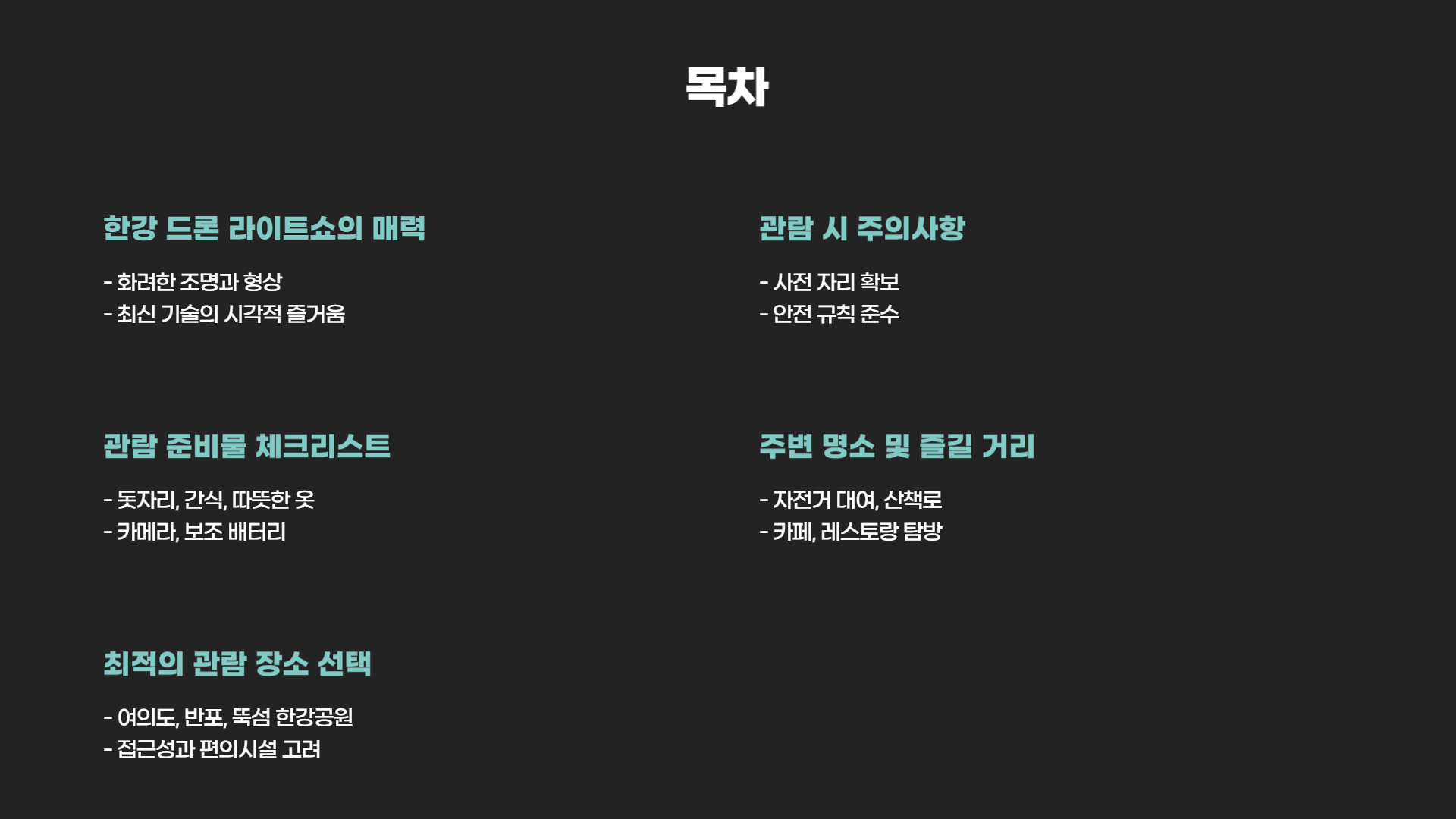 한강 드론 라이트쇼 완벽한 관람을 위한 준비