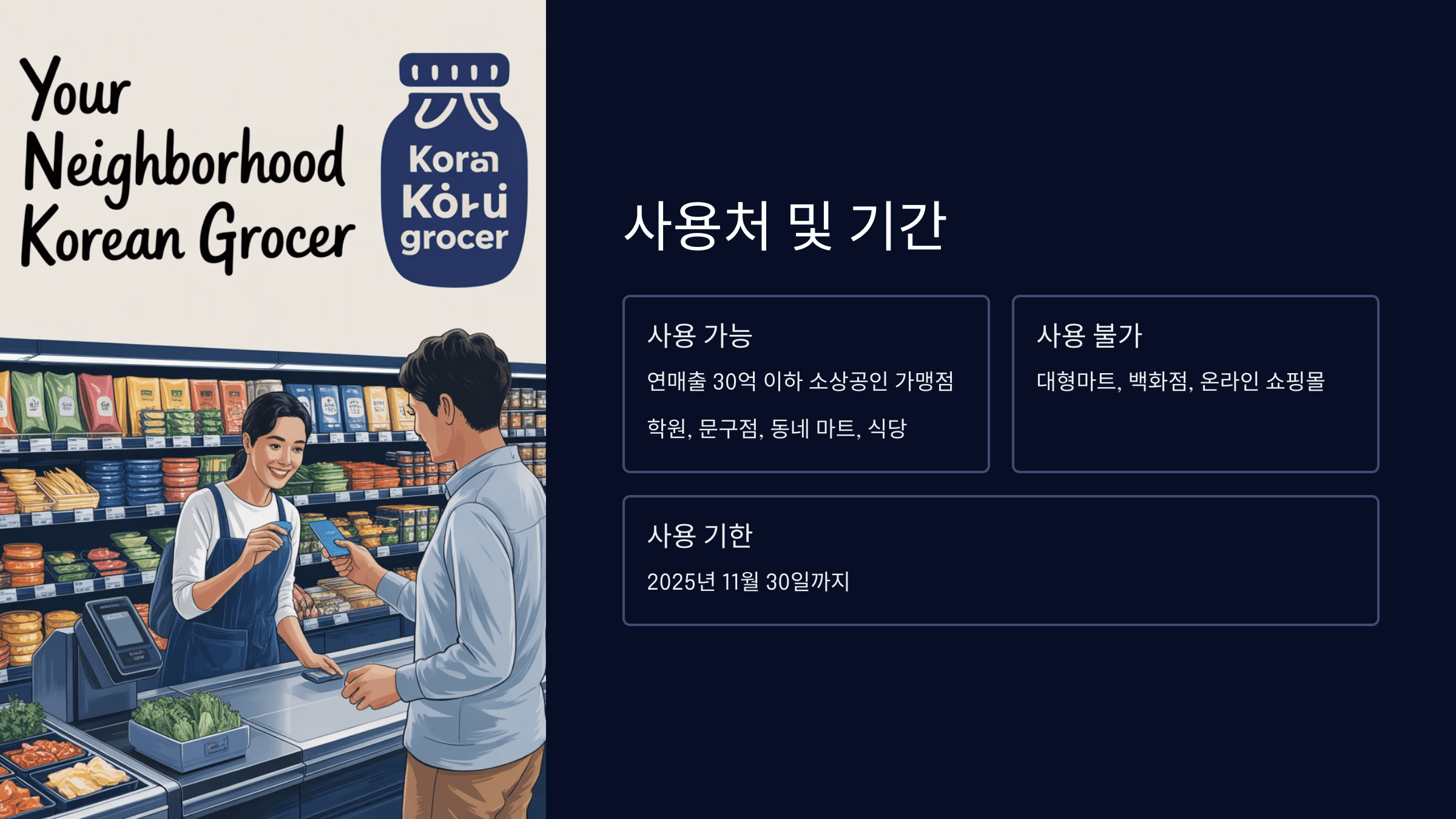 사용처 및 기간