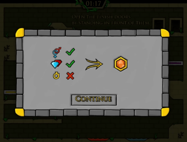 2인용-물불게임-포레스트템플-종료-화면