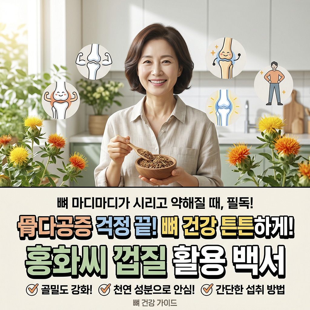뼈가 시리고 약해졌다면 필독! 골다공증 막아주는 홍화씨 껍질 활용법
