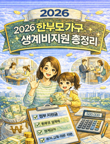 혼자 아이 키운다면 꼭 확인, 한부모 생계비(양육비·주거·교육·의료) 지원