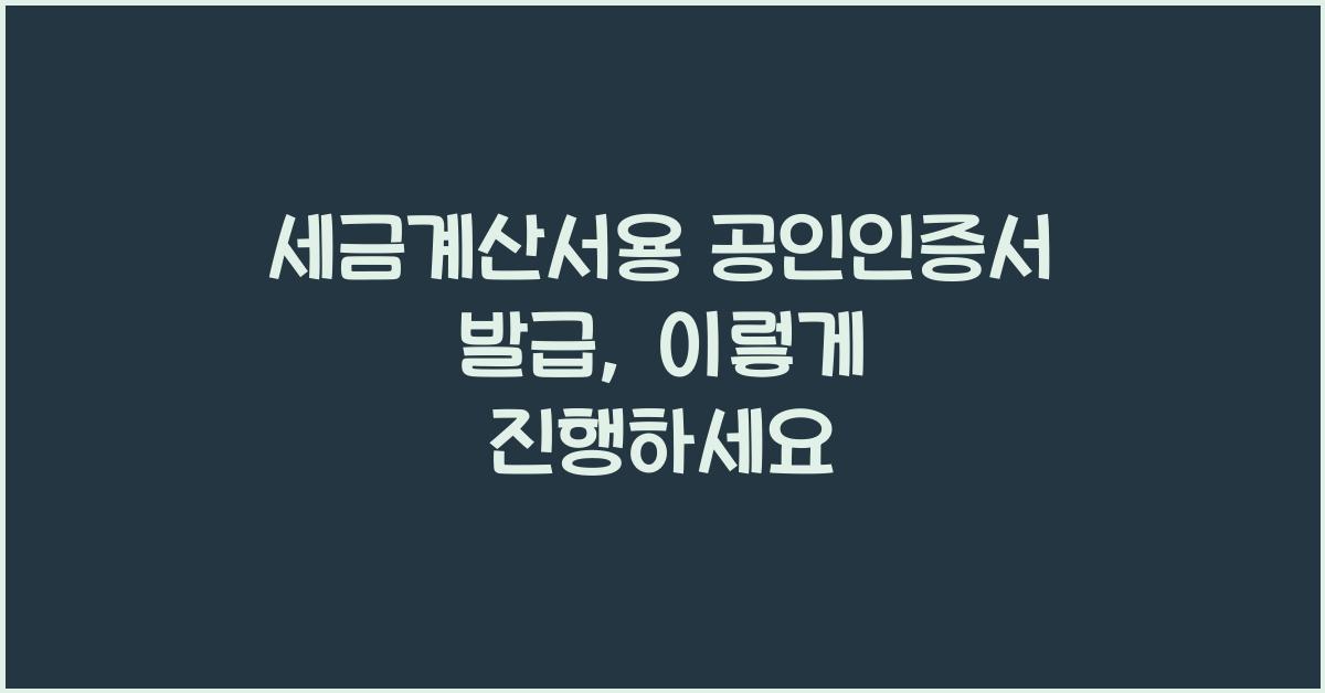 세금계산서용 공인인증서 발급