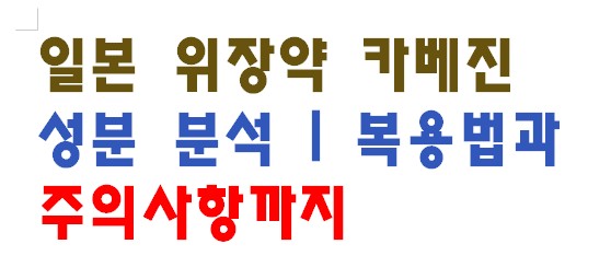 일본 위장약 카베진 성분 분석 &amp;#124; 복용법과 주의사항까지