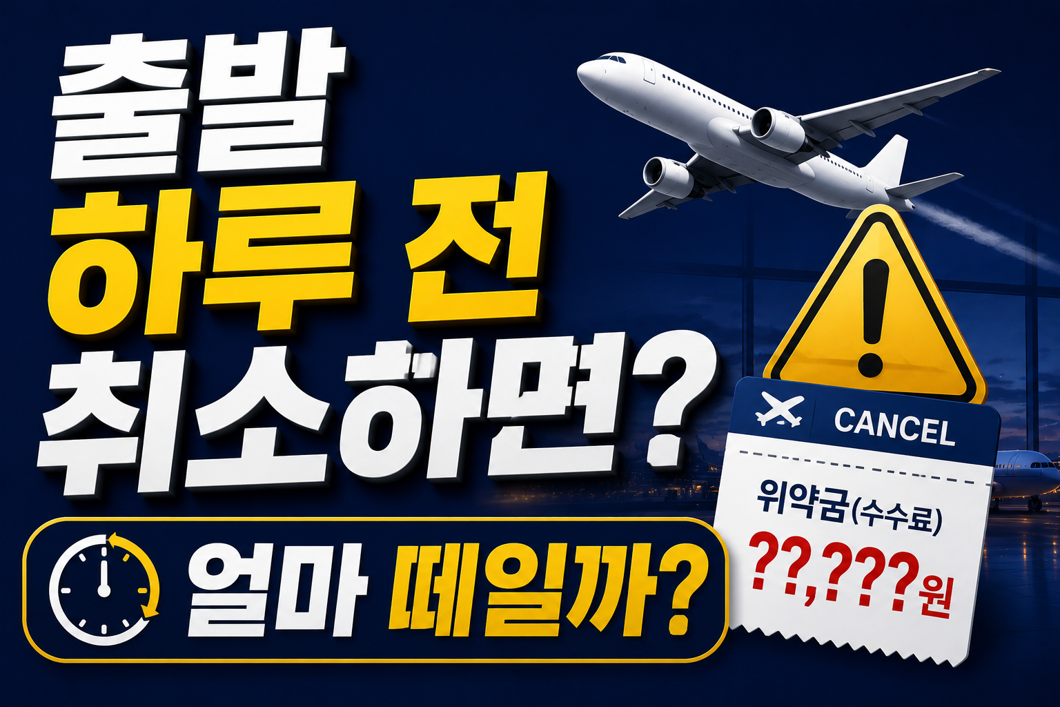 출발 하루 전 취소하면 얼마?|항공권 취소수수료 총정리 2026
