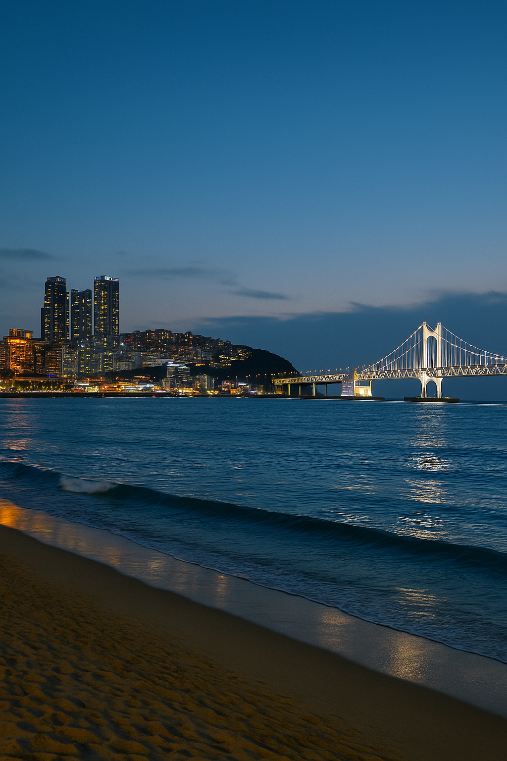 부산야경, 광안대교, 해운대, 밤바다