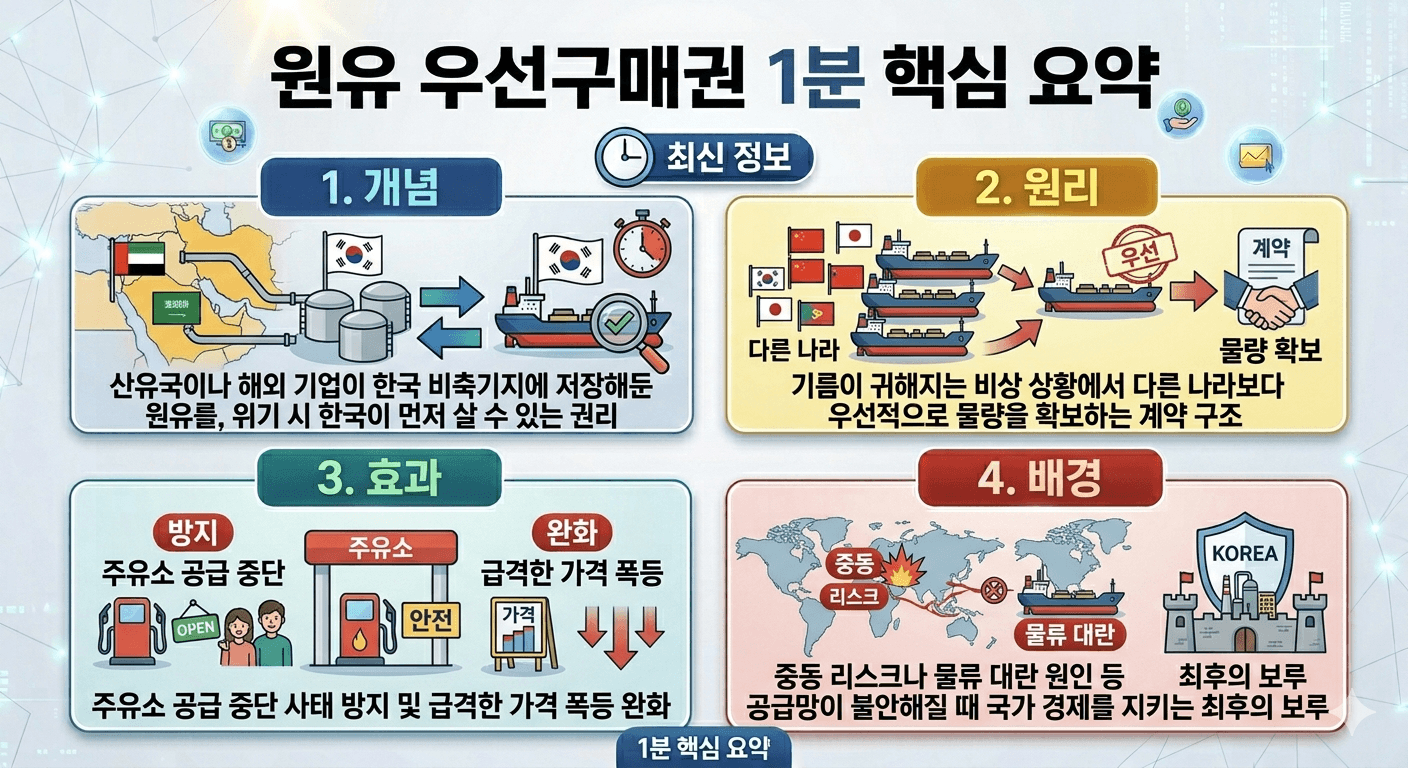 비상시 기름 부족 막는 원유 우선구매권 뜻과 생활 영향 정리