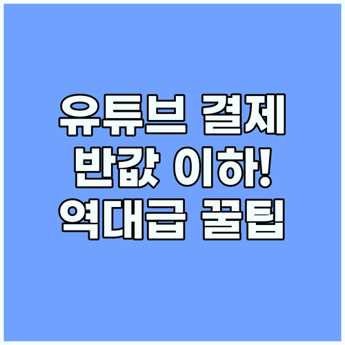 유튜브 프리미엄 고정 지출 줄이는 법..