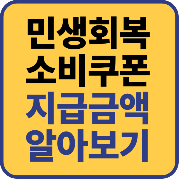 민생회복 소비쿠폰 지급금액 알아보기