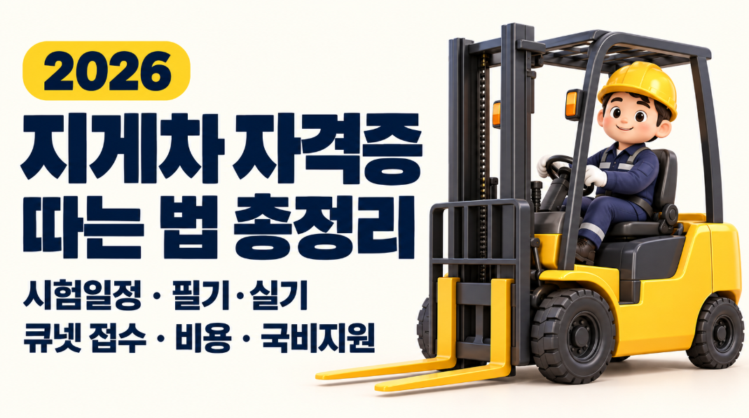 2026 지게차 자격증 따는 법 총정리｜시험일정&middot;필기 실기&middot;큐넷 접수&middot;취득비용&middot;국비지원