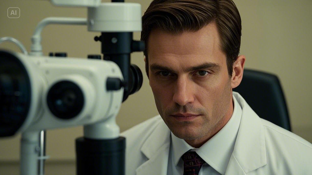 An eye doctor at a hospital.