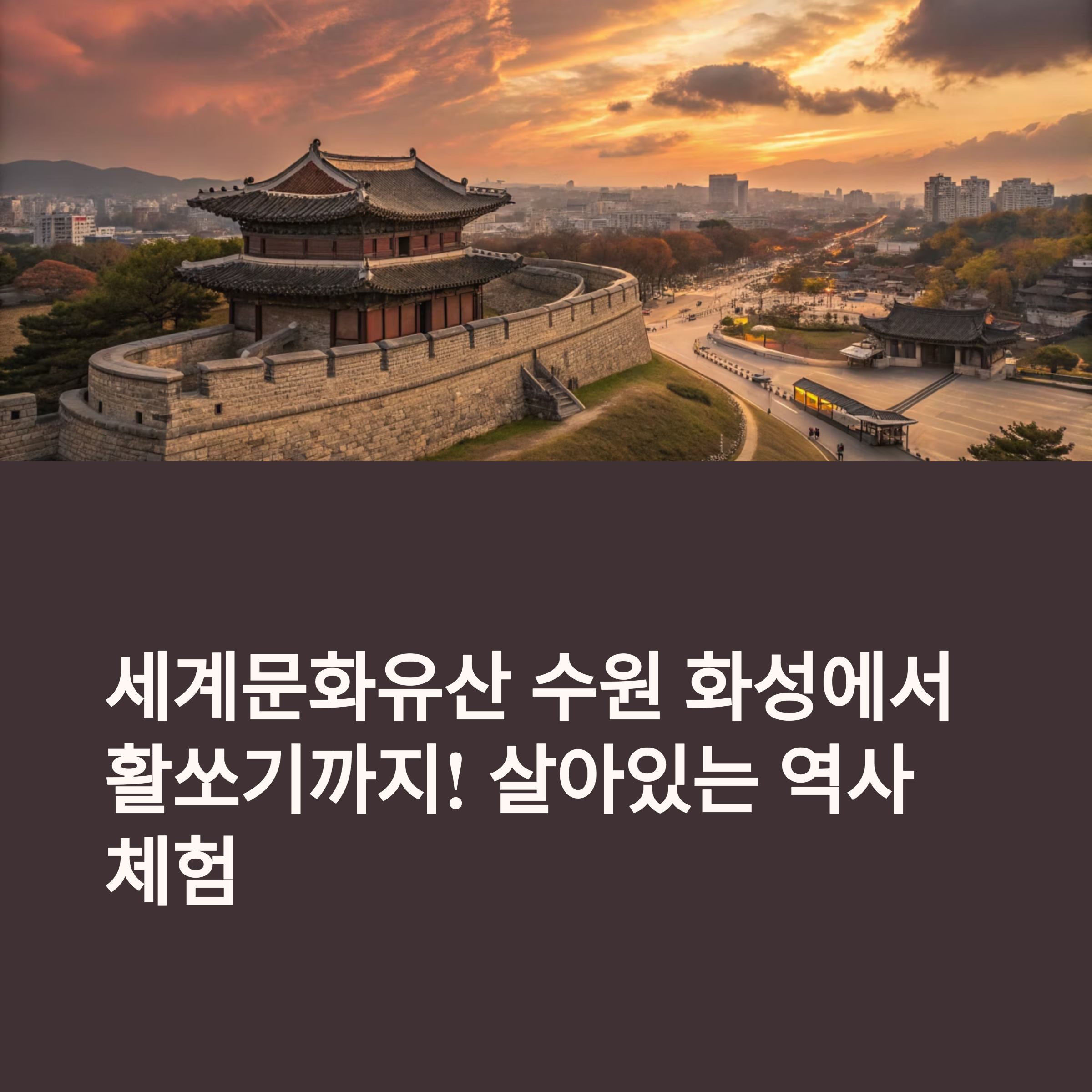 티스토리
sarangchai79 님의 블로그
sarangchai79 님의 블로그
카테고리더보기
세계문화유산 수원 화성, 활쏘기까지 즐기는 살아있는 역사 여행