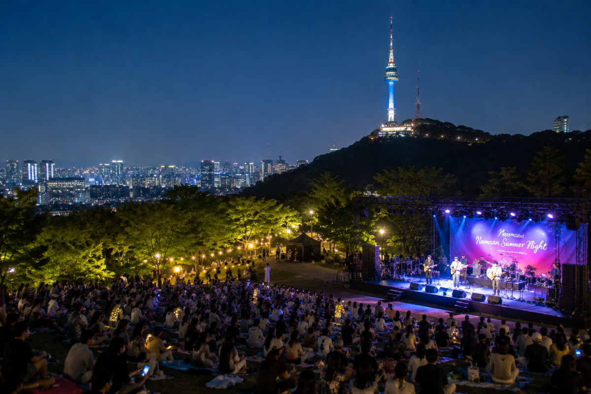 남산 서머 나이트 야외 공연과 야경 풍경