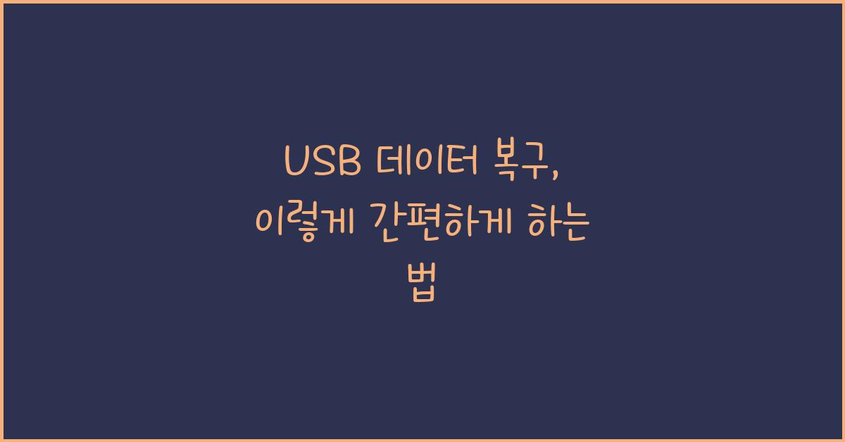 USB 데이터 복구
