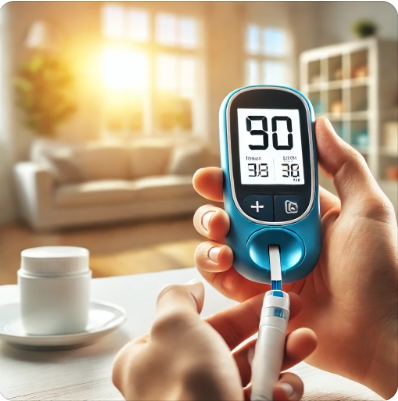 식후 혈당 측정 장면