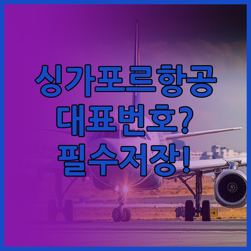 싱가포르항공 한국 지사 대표번호 정리..