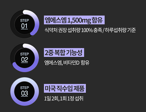 평생관절 건강 MSM 어바틀 비타민D 10ug함유3