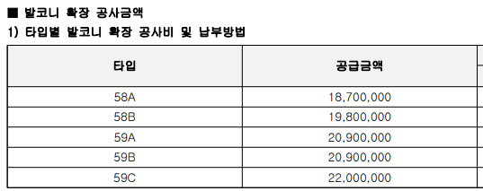 힐스테이트-관악센트씨엘-발코니-확장금액표