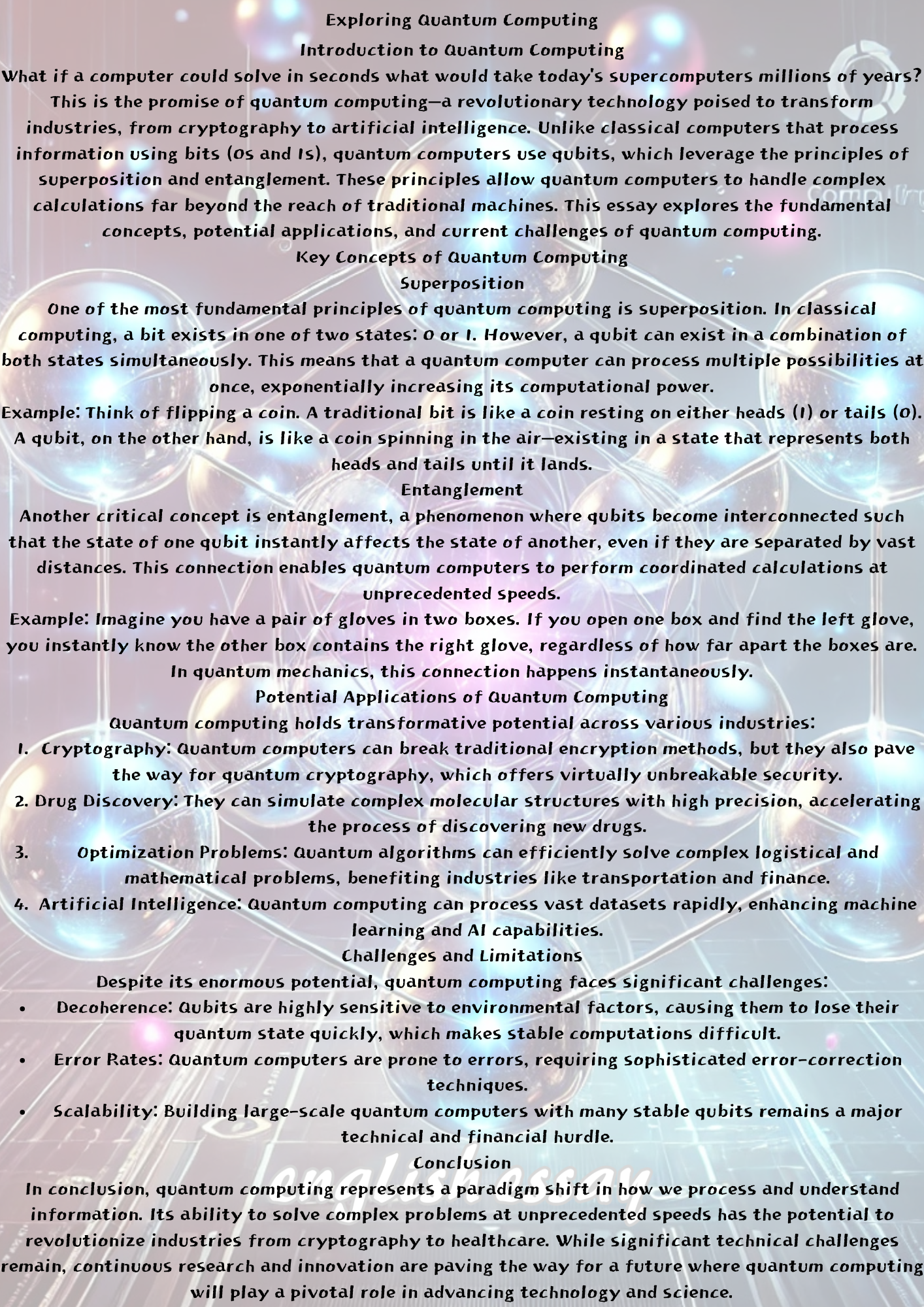 How to Write an Expert-Level Essay on &quot;Exploring Quantum Computing&quot; &quot;양자 컴퓨팅 탐구하기&quot; 전문가 수준 에세이 작성 방법