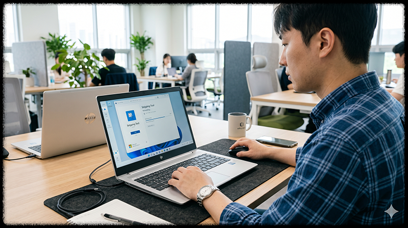 마이크로소프트 스토어에서 캡처도구를 재설치하는 모습
