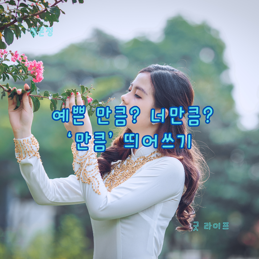 만큼 띄어쓰기&#44; 예쁜 만큼&#44; 너만큼&#44; 헷갈리는 띄어쓰기&#44; 조사&#44; 의존 명사