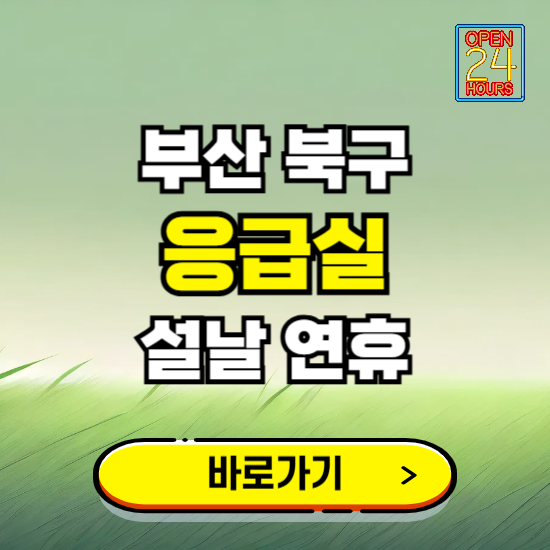 부산 북구 설날 연휴 비상진료 응급실 병원 찾기 ❘ 내근처 24시 야간 심야 휴일 가능한 곳