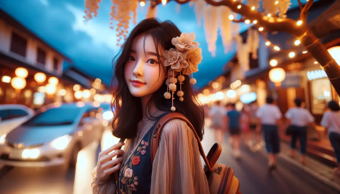 치앙마이-한달살기-비용을-알아보는-여성의-모습