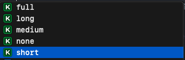 dateStyle options